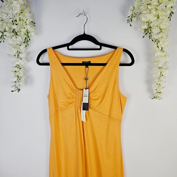 Y2K New Talbots Beachy Sleeveless Midi Shirt Dress Size Small Pastel Orange - Picture 6 of 12